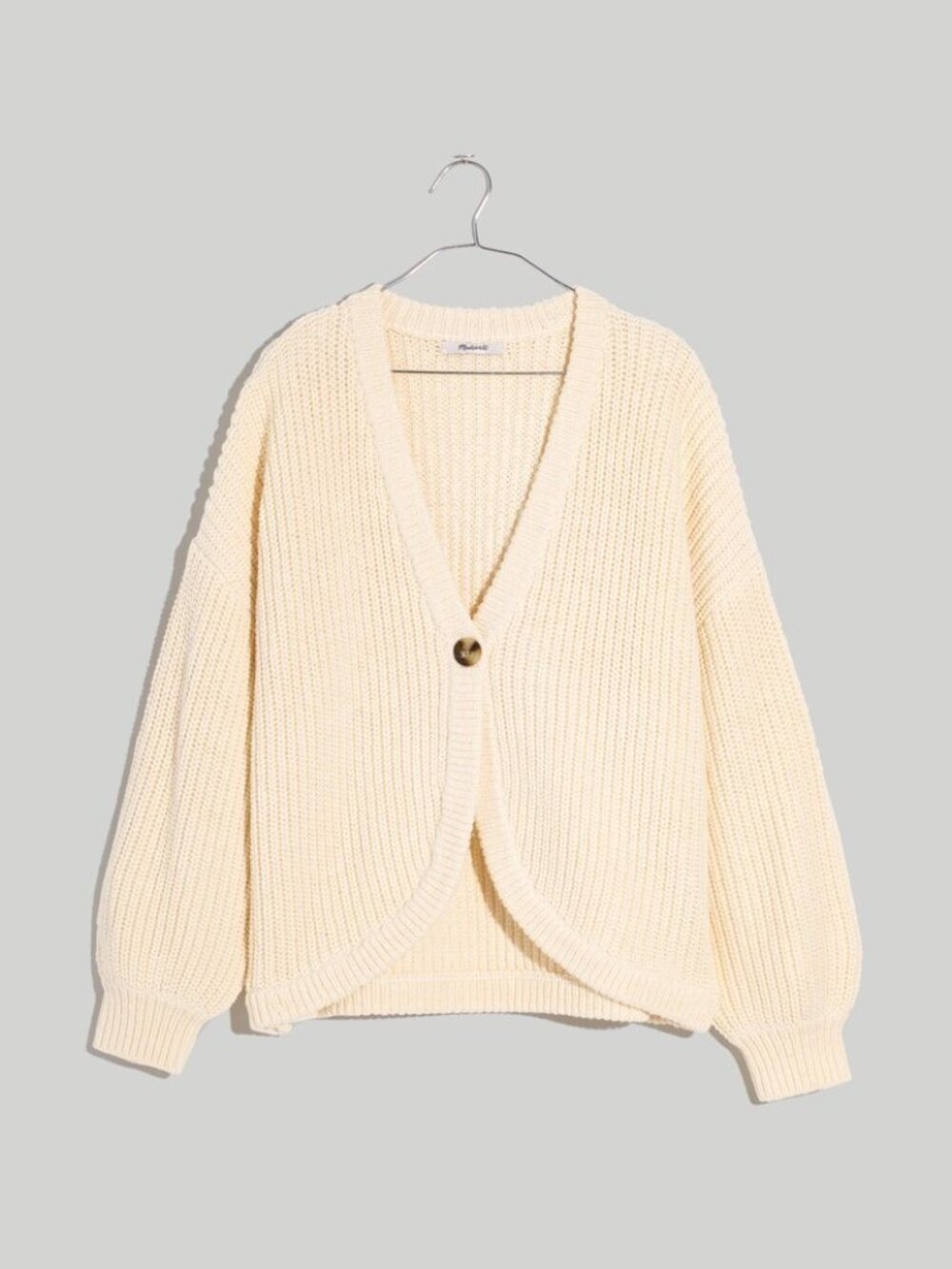 Madewell Shirttail Cardigan Sweater in Cream, Size XXS